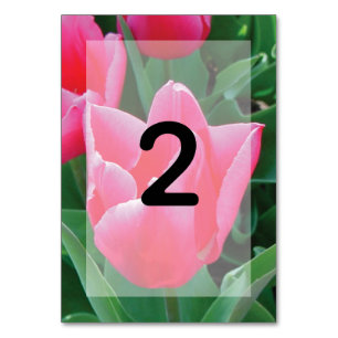 Elegant Rosa Tulips Bröllop Bordsnummer