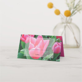 Elegant Rosa Tulips Bröllop-platskort Placeringskort