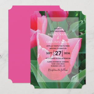 Elegant Rosa Tulips bröllopsinbjudningar Inbjudningar