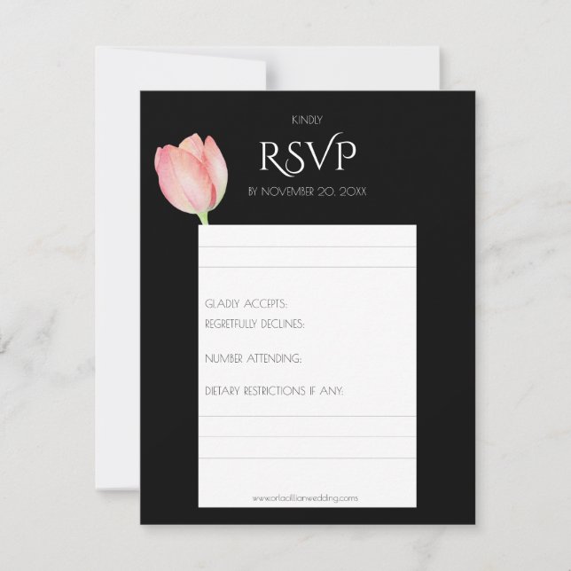 Elegant Rosa tulpan - minimalistisk modern bröllop OSA Kort (Framsida)