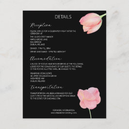 Elegant Rosa tulpan - minimalistiskt modernt bröll Tilläggskort