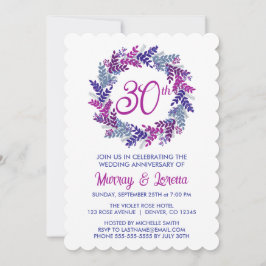 Elegant Rosa Utandning 30:e Bröllop-årsdagen Inbjudningar