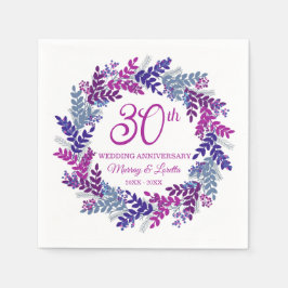 Elegant Rosa Utandning 30:e Bröllop-årsdagen Pappersservett