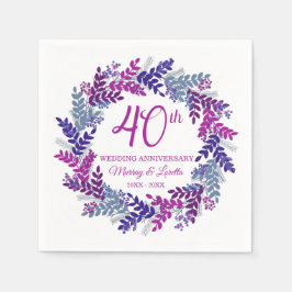 Elegant Rosa Utandning 40 Bröllop-årsdagen Pappersservett