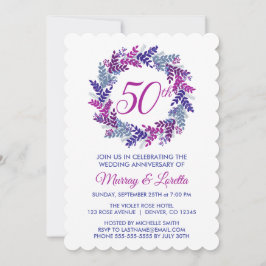 Elegant Rosa Utandning 50 Bröllop-årsdagen Inbjudningar