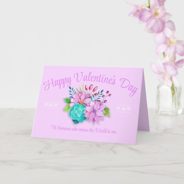 Elegant Rosa Valentines day Kort (Orkide)