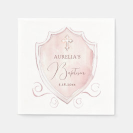 Elegant Rosa Vapensköld  för vattenfärg Pappersservett