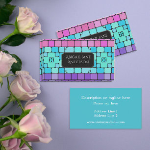 Elegant - Rosa, vattenbruk och Lila - Anpassa Visitkort