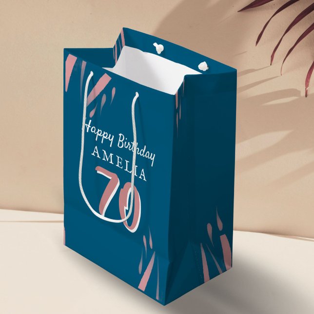 Elegant Rosa Vattenfärg 70 Grattis på födelsedagen (Skapare uppladdad)