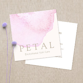 Elegant Rosa Vattenfärg Flower Petal Skin Care Spa Fyrkantigt Visitkort