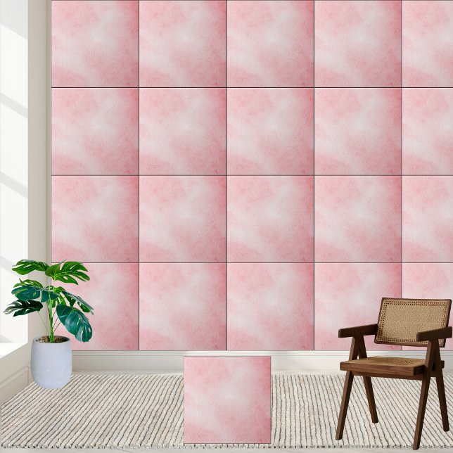 Elegant Rosa Vattenfärg | Mjuk  bedövning Kakelplatta (Elegant Pink Watercolor | Soft Blush Aesthetic Ceramic Tile)