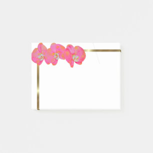 Elegant Rosa vattenfärg Orchid-målning Post-it Block