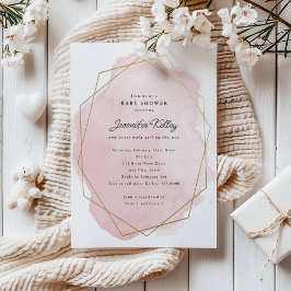 Elegant Rosa Vattenfärgsbabyskor för  Inbjudningar