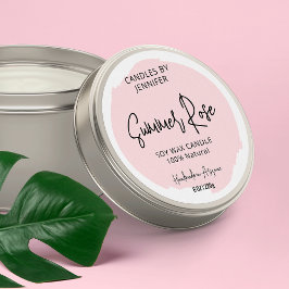 Elegant Rosa Vattenfärgsmodern produkt Runt Klistermärke