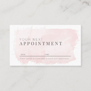 Elegant Rosa Vattenfärgssalon-avtalskort Visitkort