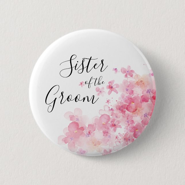 Elegant rosa vattenfärgssyster till blommigten knapp (Framsida)