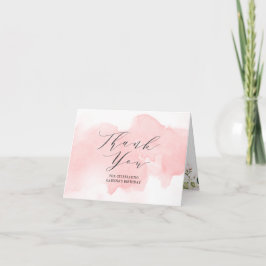 Elegant Rosa Vattenfärgsvikt Tack vikt Kort
