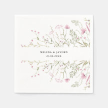 Elegant Rosa Vild Blommigt Bröllop