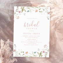 Elegant Rosa Vildblomma Rustik Boho Bröllopsdusch