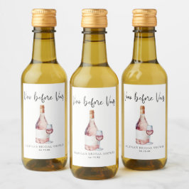 Elegant Rosa Vino före Möhippa för Visa Vinetikett