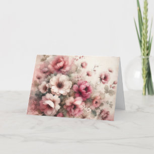 Elegant Rosa Vintage Inspired Note Card Helgkort