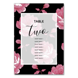 Elegant Rosa Vintage Ro Bröllop Guest Namn Bordsnummer