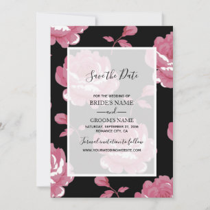 Elegant Rosa Vintage Ro Bröllop spara datum Datumet