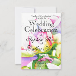 Elegant rosa, vit blommigt, vattenfärg inbjudningar