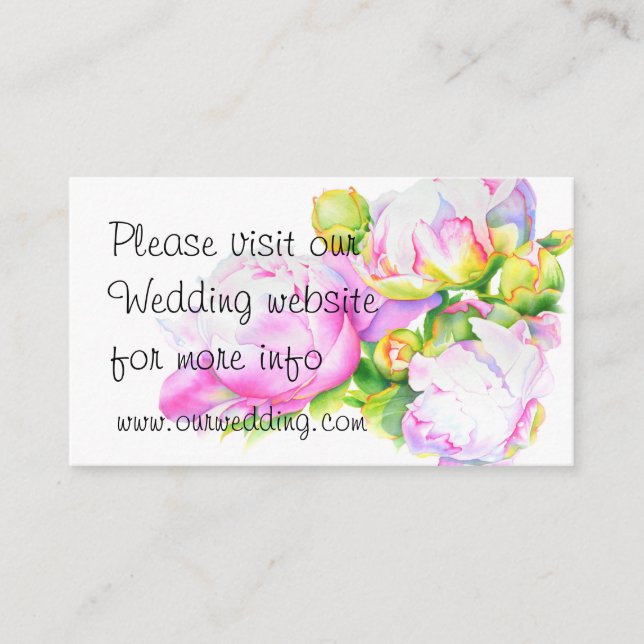 Elegant rosa, vit blommigt, vattenfärg tilläggskort (Framsida)