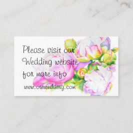 Elegant rosa, vit blommigt, vattenfärg tilläggskort