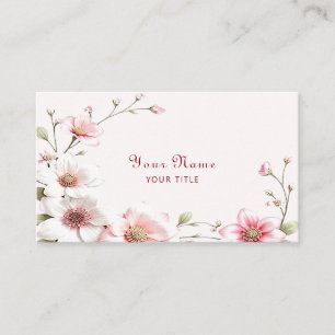 Elegant rosa vit blomster Affärs kort