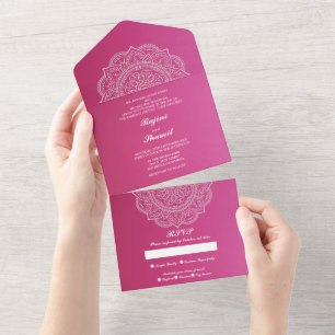 Elegant Rosa Vita Indiska Bröllop (ingen Env behöv