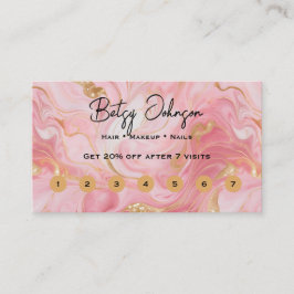 Elegant Rosa Vita platta förmånskort Guld Lojalitetskort