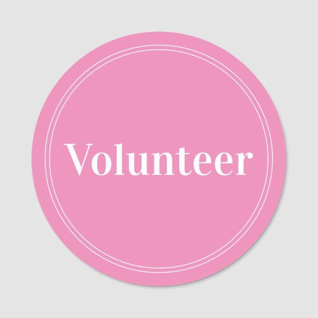 Elegant Rosa Voluntetic Magnetic Namnbricka (Framsida)