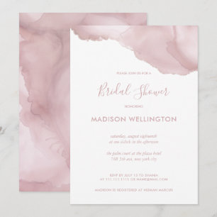 Elegant Rosa Watercolor Bläck Möhippa Inbjudningar