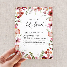 Elegant Rosa Watercolor Blommigt Baby Brunch Inbjudningar