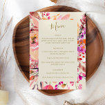 Elegant Rosa Watercolor Blommigt Personligt bröllp Meny<br><div class="desc">Elegant 5x7 Modern Blommigt för Rosa och Guld vattenfärg Enkel Personligt bröllp-meny</div>
