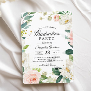 Elegant  Rosa Watercolor Blommigt Ram Inbjudningar