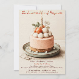 Elegant rosa Watercolor Cake Birthday-inbjudan Inbjudningar