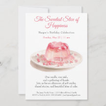 Elegant rosa Watercolor Cake Birthday-inbjudan