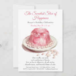 Elegant rosa Watercolor Cake Birthday-inbjudan Inbjudningar