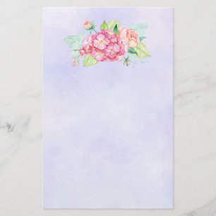 Elegant Rosa Watercolor Flower Bouquet Brevpapper