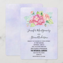 Elegant Rosa Watercolor Flower Bouquet Bröllop