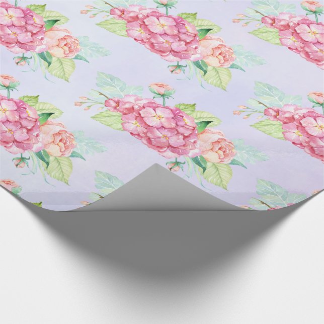 Elegant Rosa Watercolor Flower Bouquet Presentpapper (Hörn)