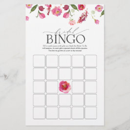 Elegant Rosa Watercolor Flowers Möhippa Bingo Game