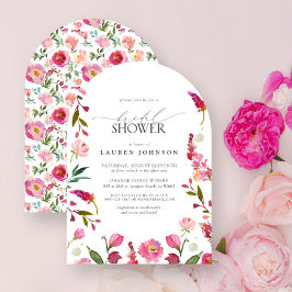 Elegant Rosa Watercolor Flowers Möhippa Inbjudningar