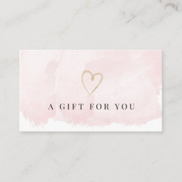 Elegant  Rosa Watercolor Gift Certificate Visitkort