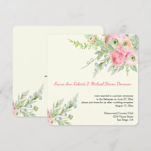 Elegant Rosa Watercolor Papprare Ro Bröllop Inbjudningar