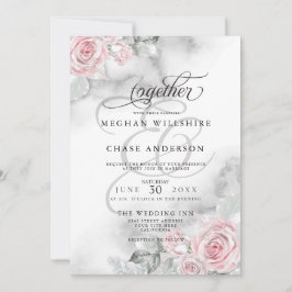 Elegant Rosa Watercolor Ro Inbjudningar