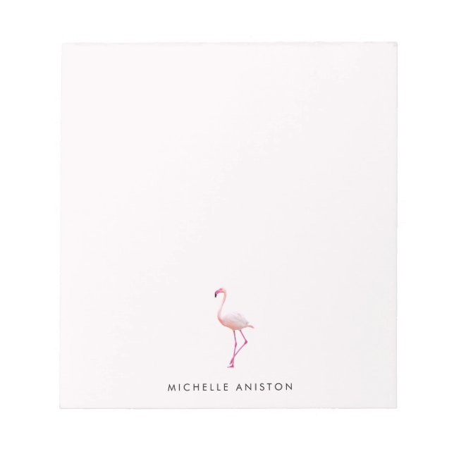 Elegant Rosa White Flamingo Anpassningsbar Anteckningsblock (Framsida)
